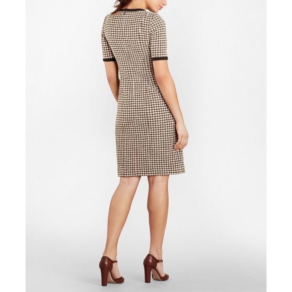 Brooks Brothers Brown & Black Checked Tweed A-Line Dress, Size 0 - Picture 2 of 16